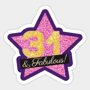 31st Birthday Gifts Women Fabulous - Pink Gold Sticker